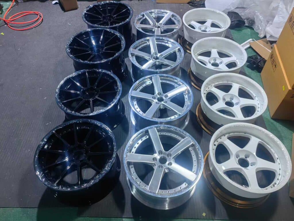 forged car wheels in the workshop