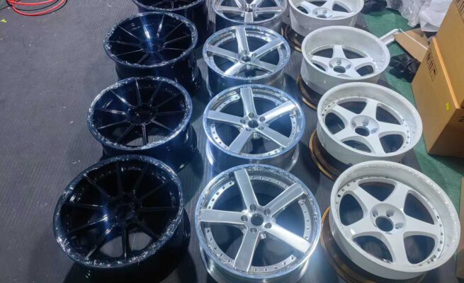 forged car wheels in the workshop